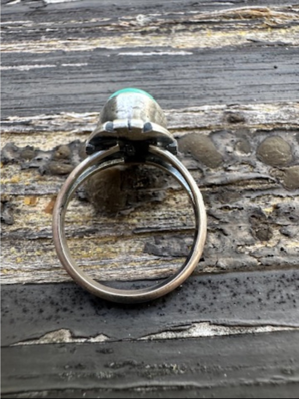 Navajo Kingman Turquoise & Sterling Silver Ring - Picture 3 of 3